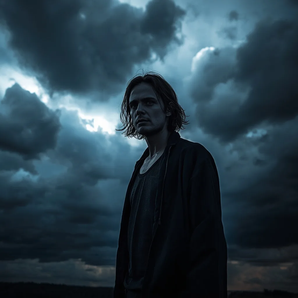 Dramatic Stormy Sky: An Epic Outdoor Portrait – realistic photo dslr ai prompts – AI generated example