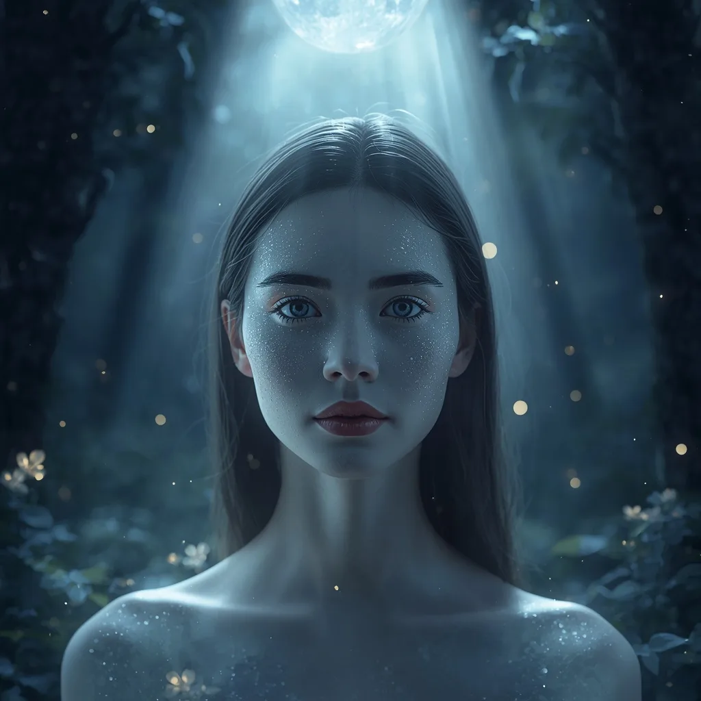 Ethereal Moonlight Glade: A Mystical Forest Portrait – realistic photo dslr ai prompts – AI generated example