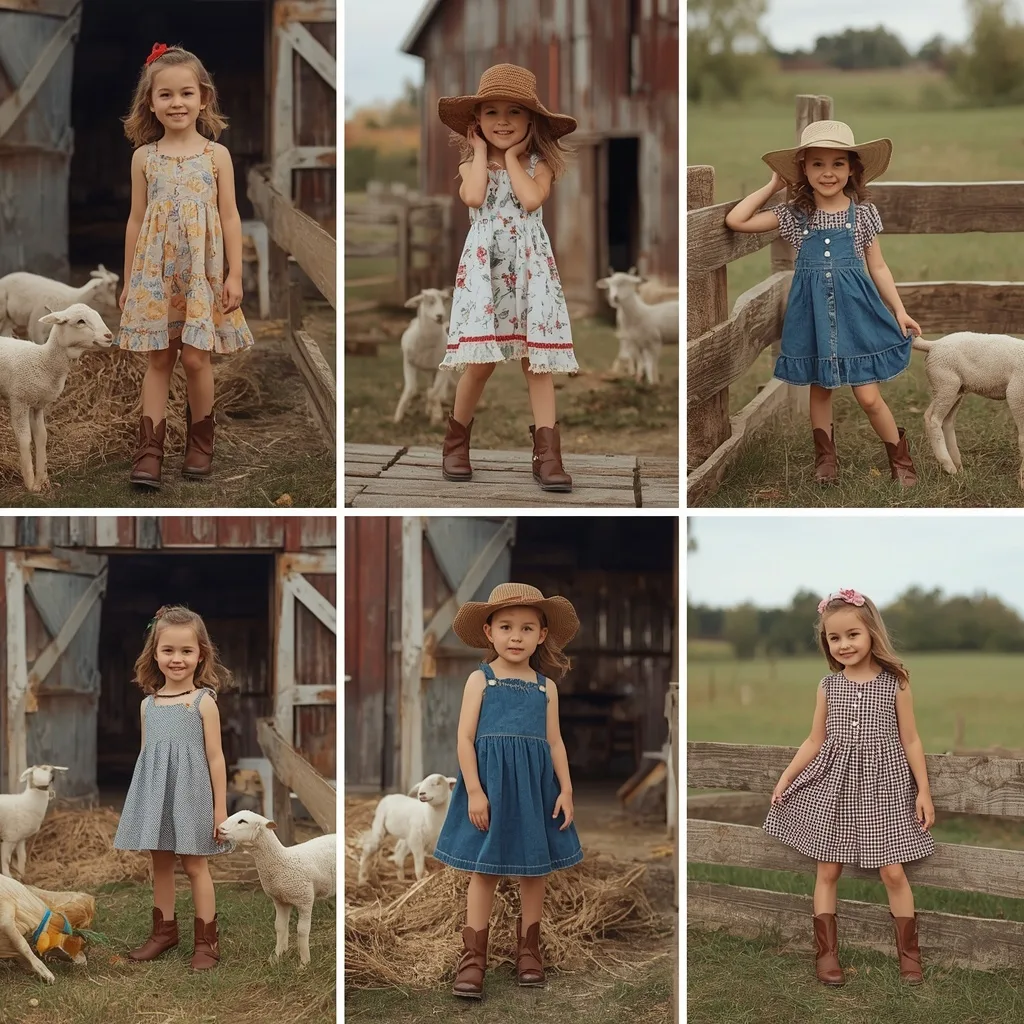 Only Western Dress for Girls: Rustic Farm Photoshoot