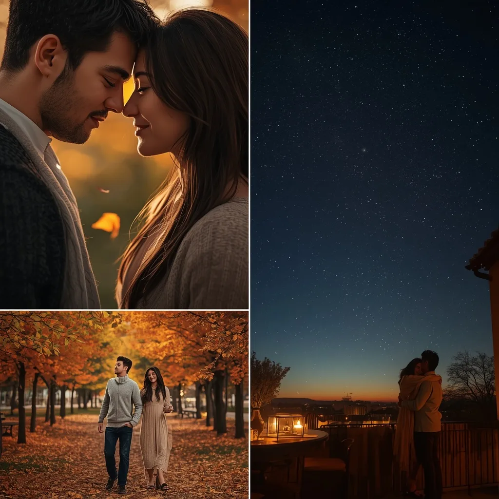 Romantic Couple's Aesthetic Collage: Warm Memory Lanes