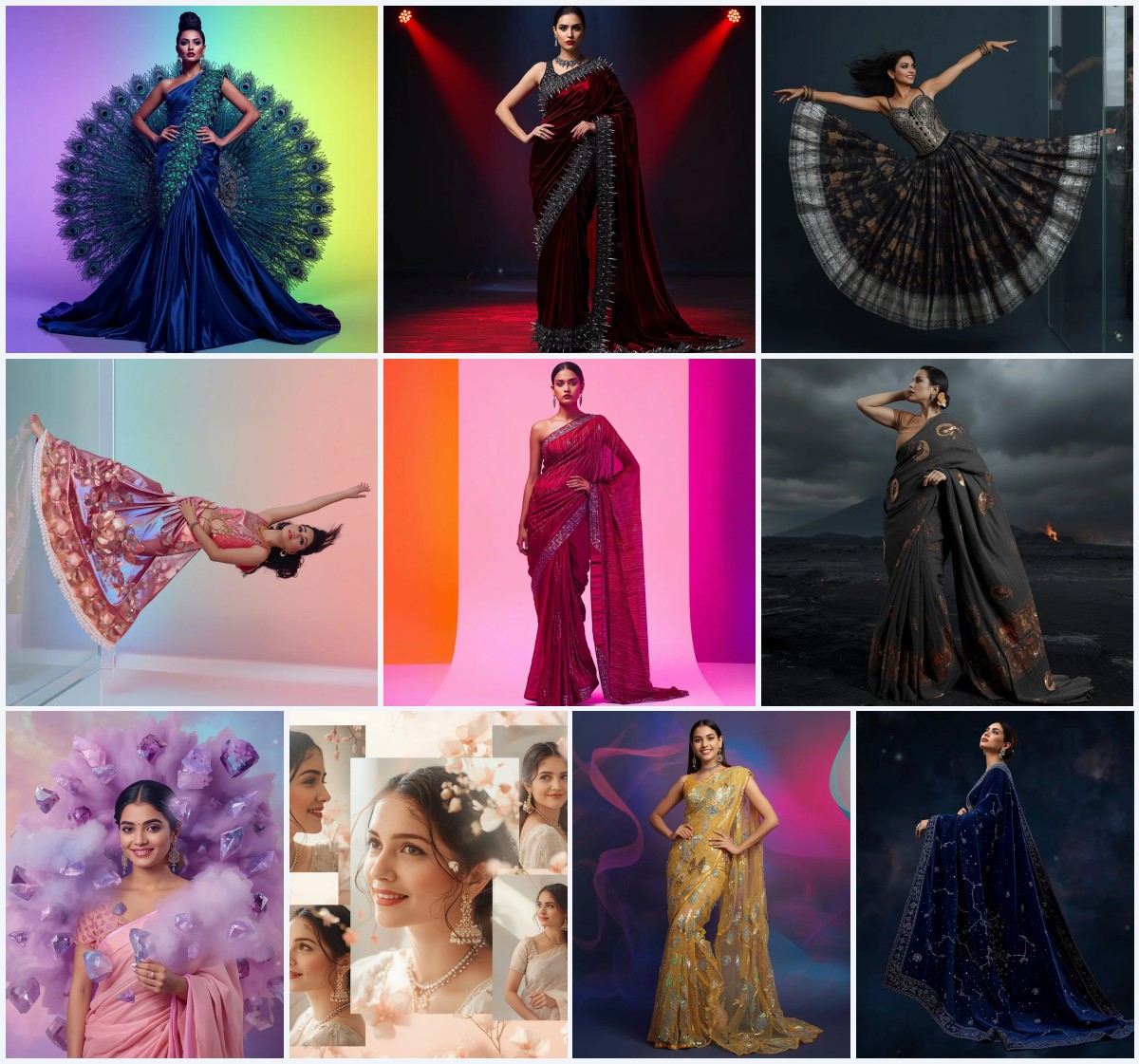 Best 10 Instagram Trending Purple Saree Prompt Today for Viral Posts | prompt saree for girl